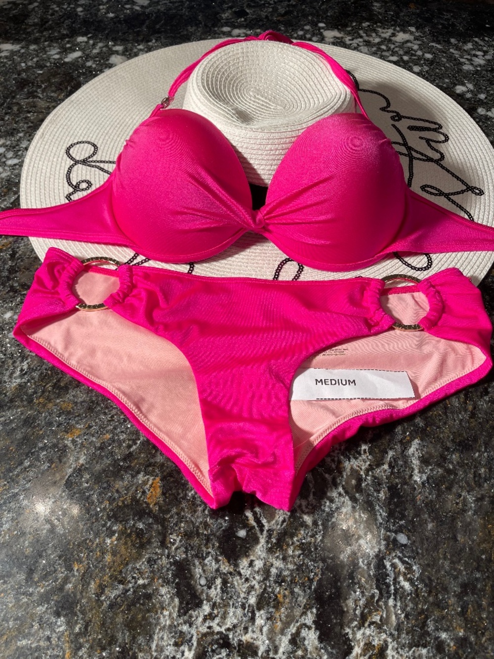 Sold on posh Canada 🇨🇦 Victoria secret bikini push-up 34D/M hoop bottoms se - Picture 3 of 9